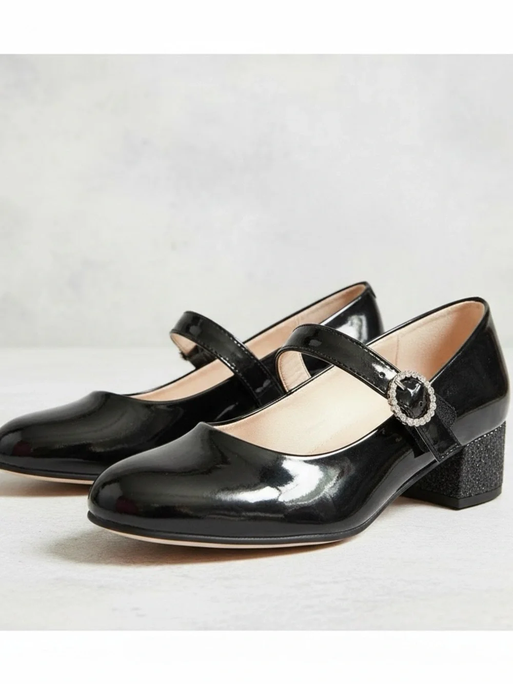 Kelly & Katie Bethany Black Patent Mary Jane Dress Shoes Girls Size 6
